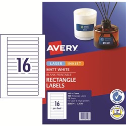 AVERY MEDIA LASER LABELS L7674 145x17mm Video Spine PK25