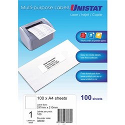 LABELS 210x297 UNISTAT 1/A4/100