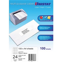 LABELS 70x36 UNISTAT 24up / A4 / 100