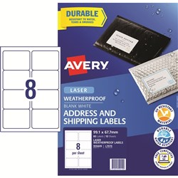 AVERY A6 SHIPPING LABELS L7175 1L/P/Sht 105x148mm Kraft Pack of 20