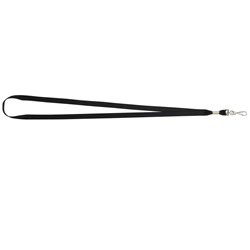 LANYARD FLAT W/SWIVEL CLIP PK10 BLK ID SECURITY PK 10