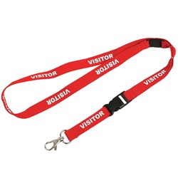 PREPRINTED LANYARD VISITOR RED 5PK PK5