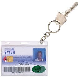 CLEAR FUEL CRD HOLDER WITH KEY RING PK10