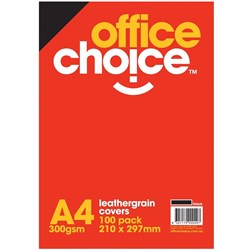 OFFICE CHOICE BINDING COVERS Leathergrain Black