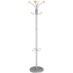 ALBA STILY COAT RACK 4 Hook Silver/Wood
