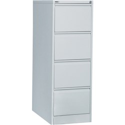GO 4 DRAWER FILING CABINET H1321xw460xd620mm Silver Grey Furnx