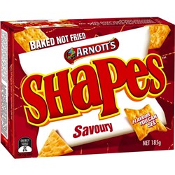 ARNOTTS SAVOURY SHAPES Biscuits 185gm