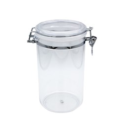 STORAGE CANISTERS ROUND ACRYLIC SIZE: 12.5CM DIA X 23CM CAPA Storag ECH1