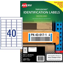 Avery 959220 Triple Bond Industrial Labels White L6140