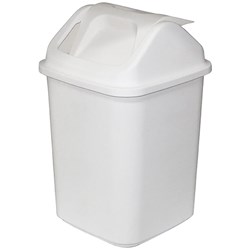 COMPASS RECTANGULAR SWING Lid Bin 20Litres White