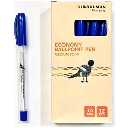 BIBBULMUN BALLPOINT PEN Economy Blue Pack of 12