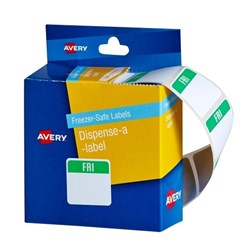 FRIDAY FREEZER-SAFE DISPENSER LABELS 24X24MM 100 LABELS REMOVABLE
