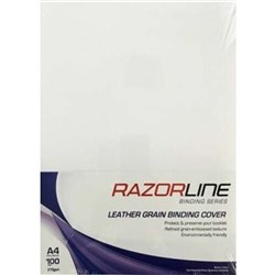 LEATHERGRAIN BINDING COVERS WHITE PK100