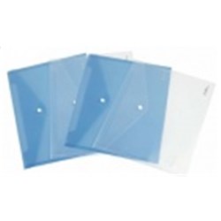 DOCUMENT WALLET A4 CLEAR WITH BUTTON