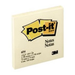 POST IT NOTES GENUINE 654 76X76 YELLOW