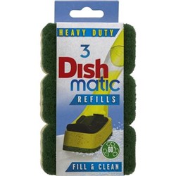 DISHMATIQUE SPONGE HEADS REFILLS PK.3 (RECTANGLE)